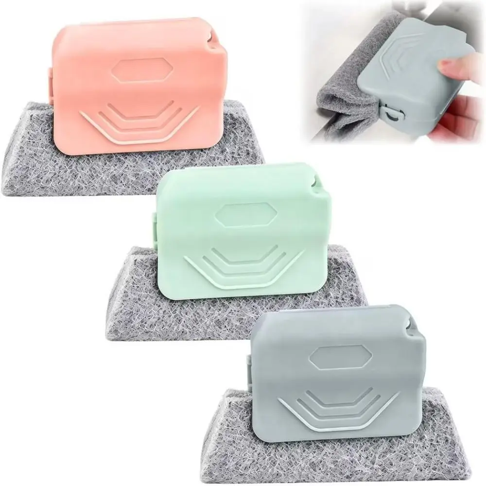 Cepillo limpiador de ranuras 2 en 1 con cabezal de cepillo y estropajo, cepillos de limpieza para huecos, limpiador manual multiusos para espacios estrechos
