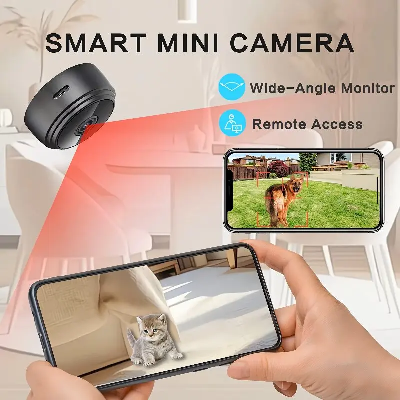 1080P WiFi Security Camera - 2.4G Wireless Wide Angle Remote Monitoring Rechargeable Battery