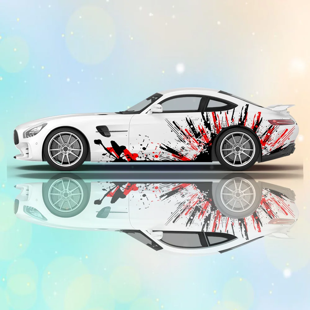 

Форма сломанной линии, брызговик, боковая наклейка автомобиля, украшение, защита, водонепроницаемая самоклеящаяся наклейка, автоаксессуары, оберточная крышка