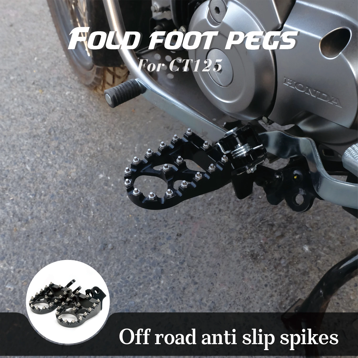 Off-road Foot Pedal For Honda CT125 JA55 JA65 Hunter Aluminum Alloy Footrest Pointed Nail Anti Alip Motorcycle Accessorie Parts