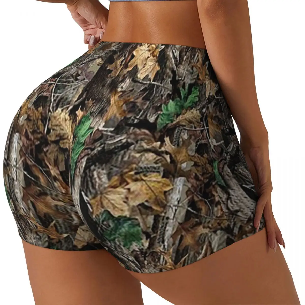 Personalizado real árvore camuflagem feminino ginásio treino correndo shorts atlético vôlei motociclista yoga shorts