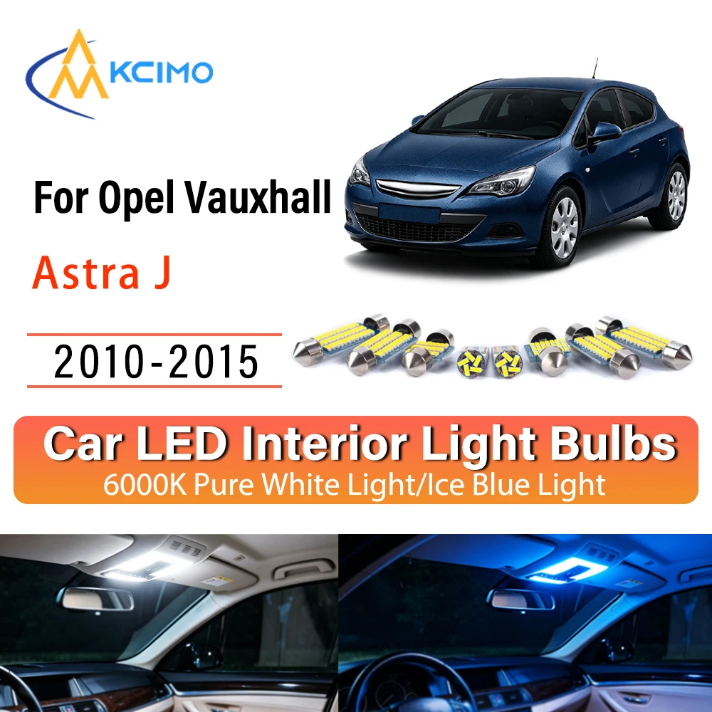 Premium Cozy LED Interior Lights For Opel Vauxhall Astra J 2010-2015, Blue Light, White Light Kit Long Lasting Quick Setup