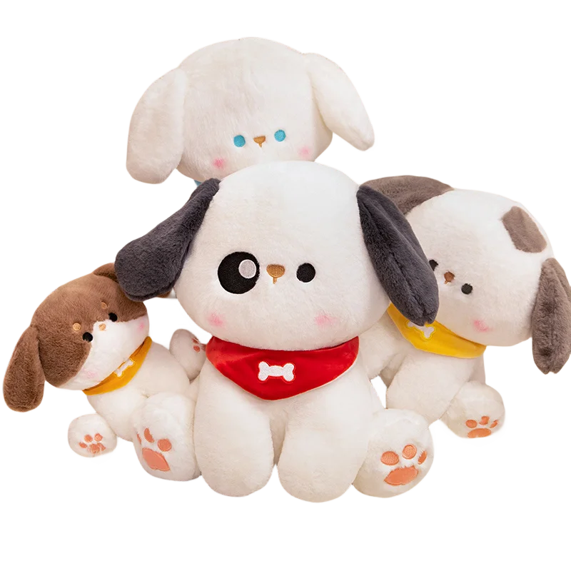 Cartoon Simulated Spotted Puppy Plush Toys Home Decor Sit Scarf Dog Soft Cute Birthday Gift High Quality Creative Stuffed Doll