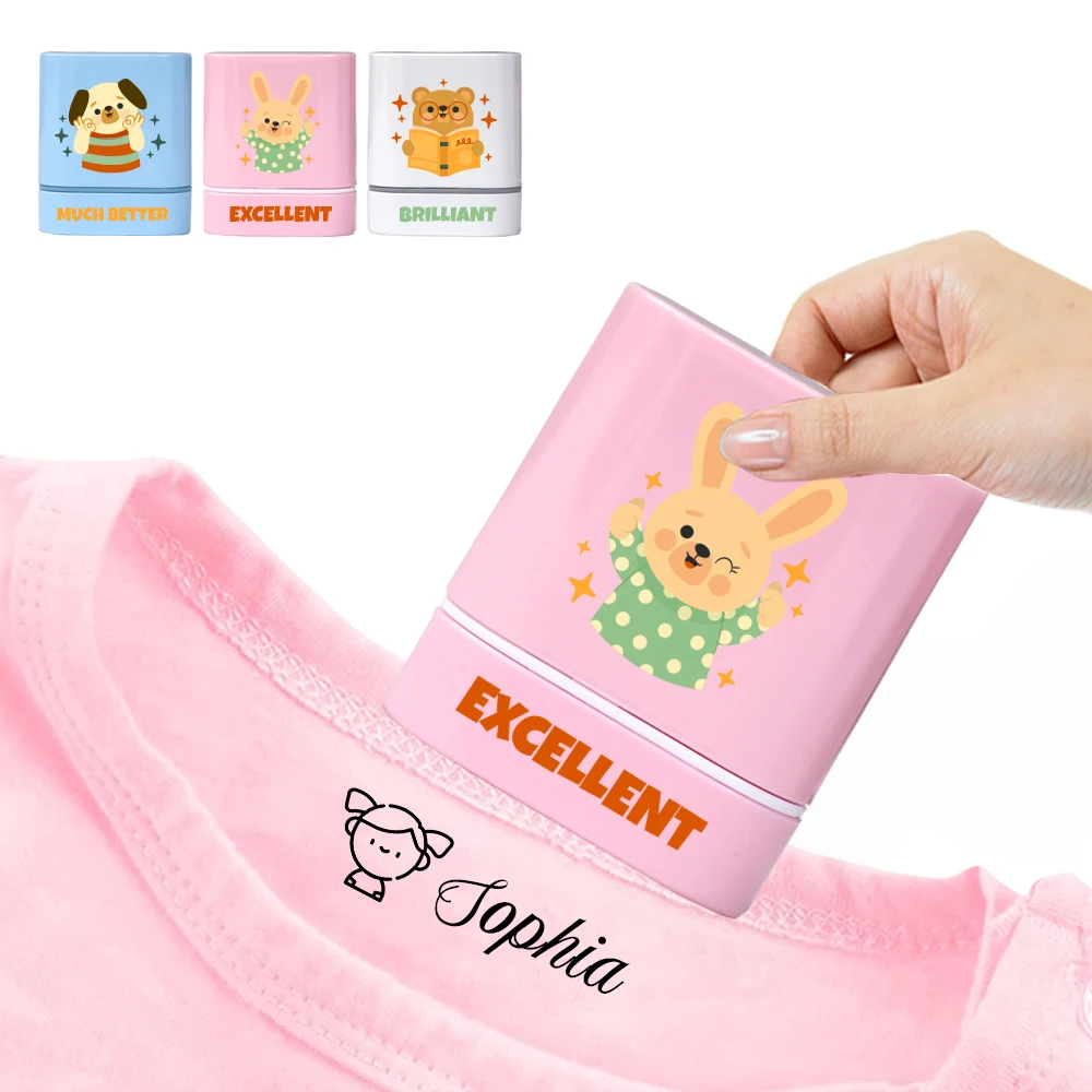 ตราประทับชื่อสัตว์เลี้ยงแบบกำหนดเอง 1 ชิ้น ลายสุนัข กระต่าย หมี ของขวัญส่วนตัวสำหรับเปิดเทอม ฮาโลวีน คริสต์มาส