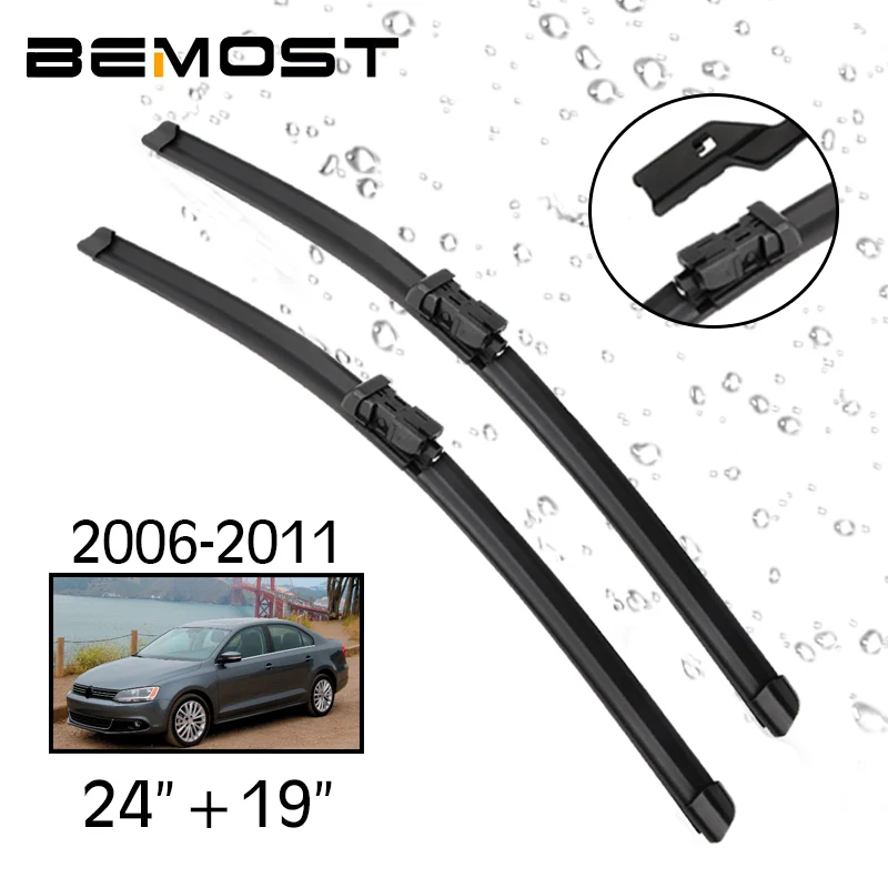 

Car Wiper Blade Front Window Windshield Rubber Silicon Refill Wiper For VW Volkswagen Jetta A5 2006-2011 24+19 Car Accessories