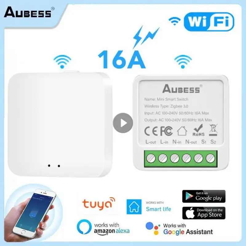 16A Tuya Zigbee Smart Switch 2-way Control With Energy Monitor Switch Mini Smart Breaker Smart Life Control Alexa Google Home