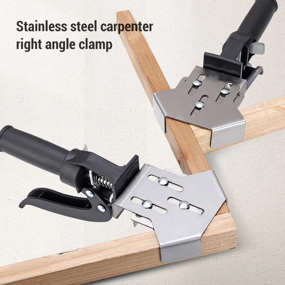 90 Degree Angle Right Angle Corner Clamp Stainless Steel Heavy Duty One Handed PEX Crimping Clamp Press Type Handle