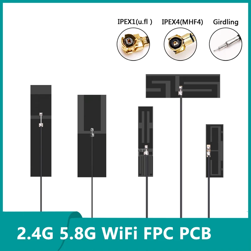 

10PCS 2.4G 5G 5.8G Dual Frequency With Built-in FPC Soft Board Wifi Bluetooth PCB Patch High Gain Antenna Ipex