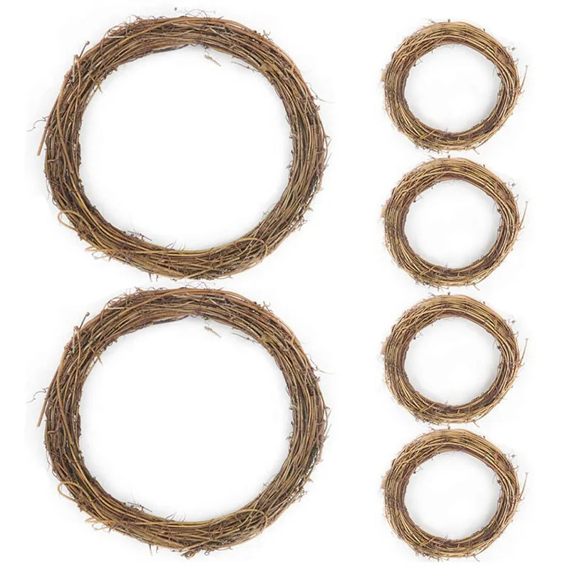 ABPQ-3PC 10/12 Inch Natural Grapevine Wreath Rattan Ring DIY Crafts Base For Wreath Garland Making Home Decoration