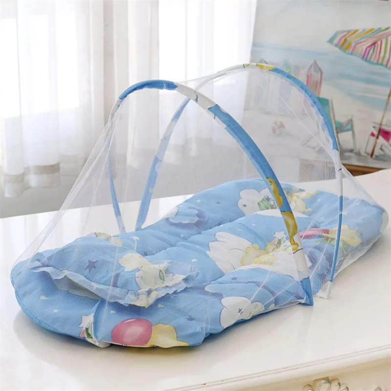 

Home Folding Encrypted Gauze Crib Mosquito Tent Cover Newborn Mosquito Net With Small Pillow Cotton Pad Baby Mosquito Net