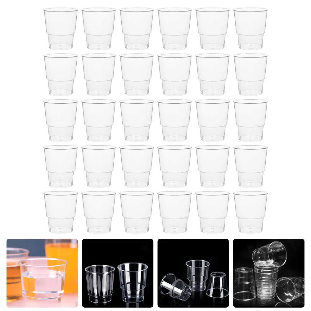 

100Pcs Thickened Airplane Cups 9 Oz Clear Disposable Plastic Beverage Cups for Party Wedding Hotel Use Cold Drink Juice Wine