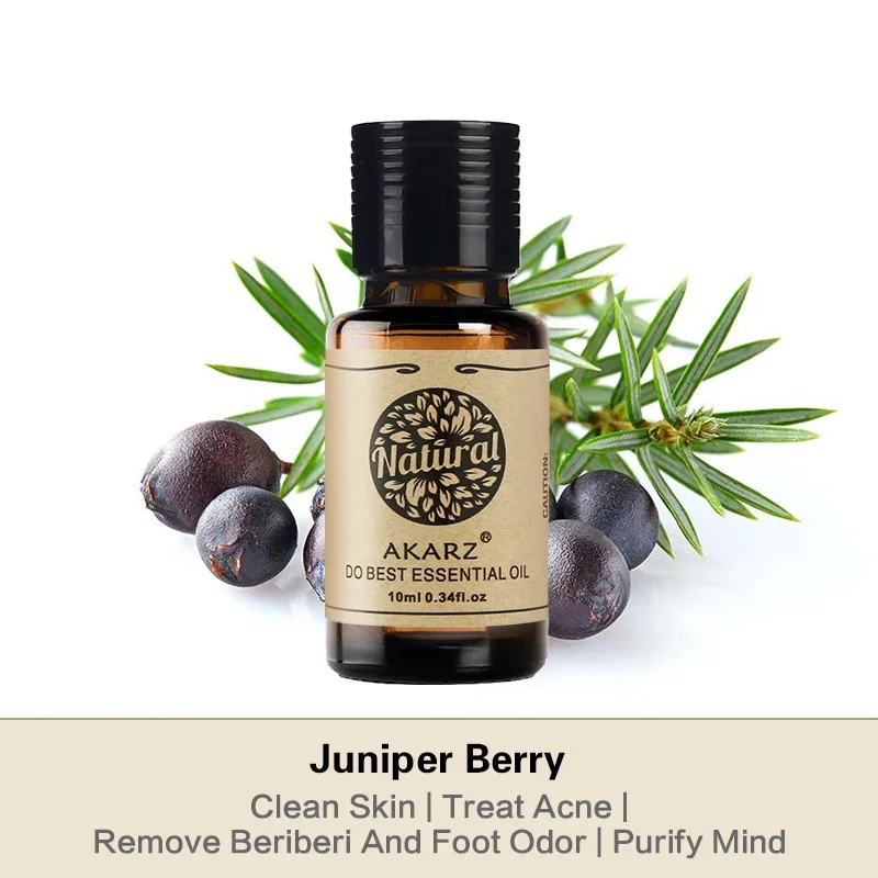 AKARZ Juniper Berry Ätherisches Öl Natürliche Behandlung von Akne Haut Entzündung Juniper Berry Öl