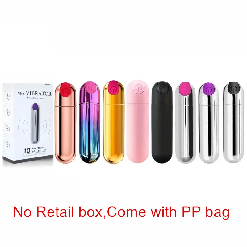 USB Charge 10-Speed Mini Bullet Vibrator Rechargeable Wireless Vibrating Anal Plug Clitoral Stimulator Adult Sex Toys for Women