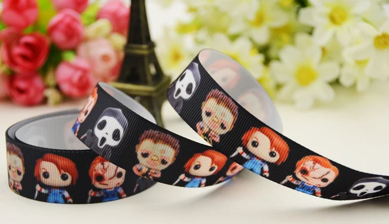 22mm 25mm 38mm 75mm halloween cartoon impresso fita de gorgorão decoração de festa 10 jardas X-04940