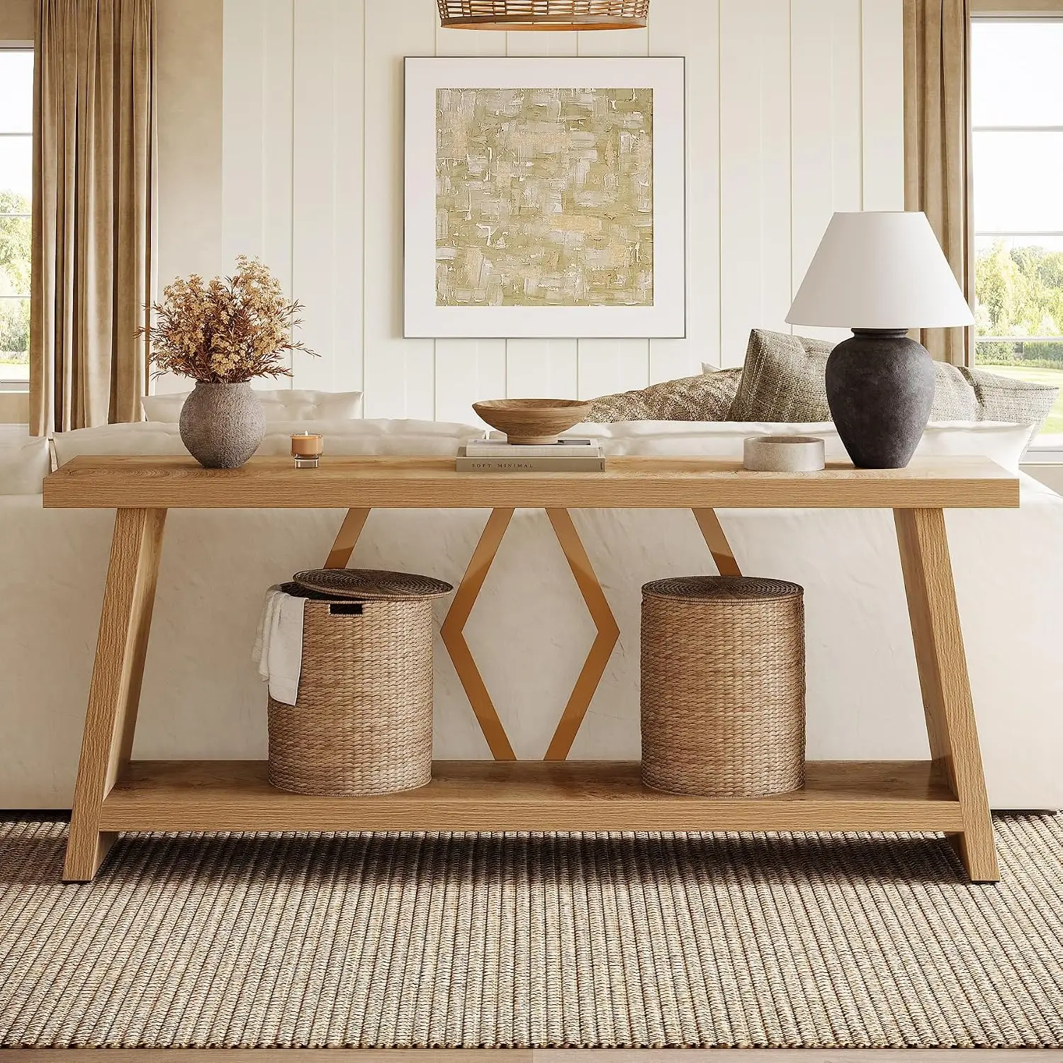 Extra Long Console Table for Living Room 70.86-Inch, Customized