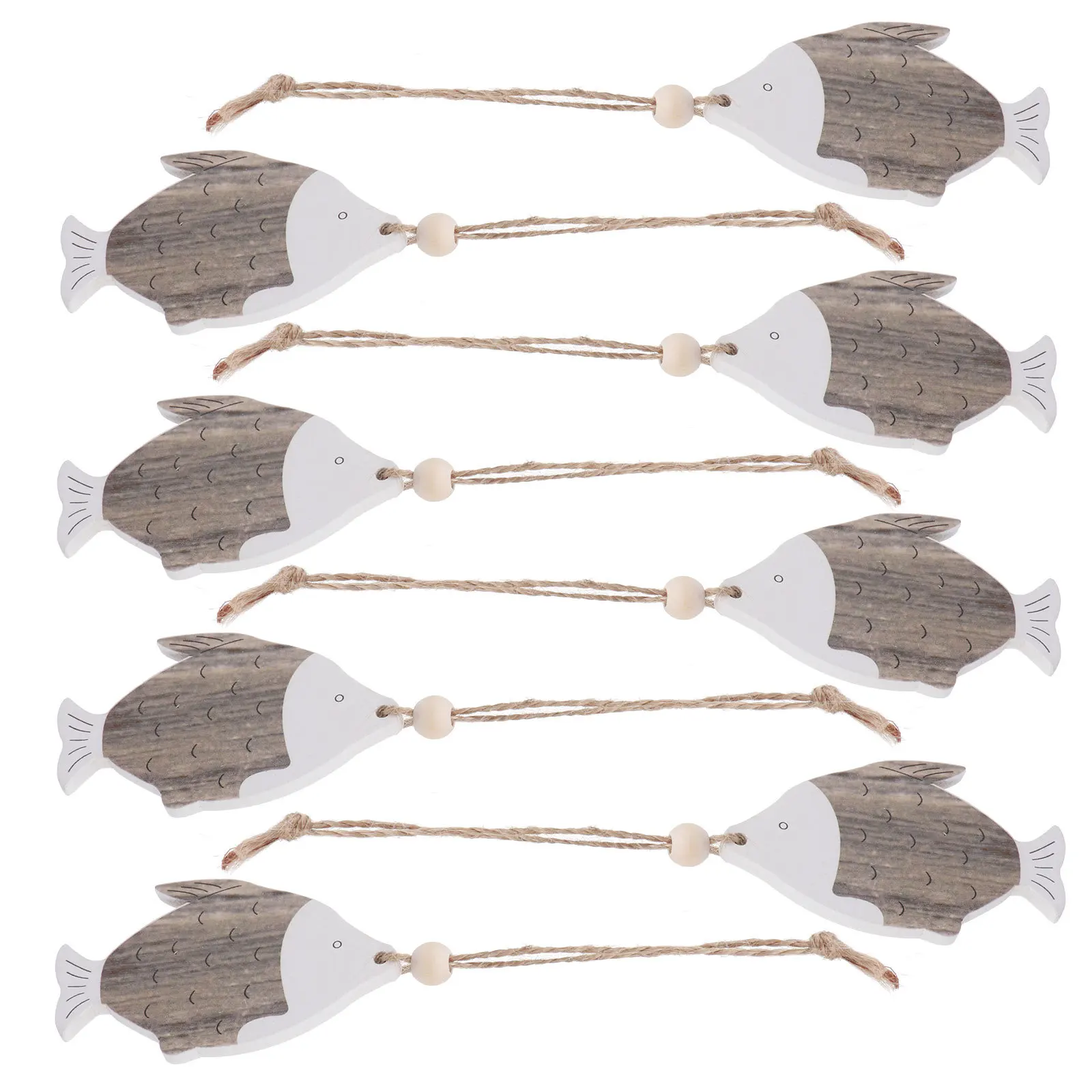 

8Pcs Premium Material Fish Pendants Wooden Hanging Decor for Home Garden Car Room Chic Unique Lightweight Portable Beautiful