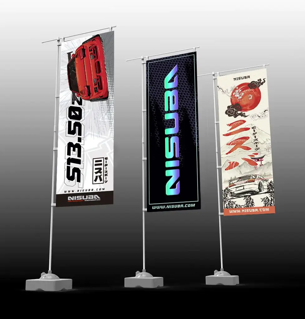 180*60cm size custom Nobori Flag Your TEXT or Your picture design One side and double sides
