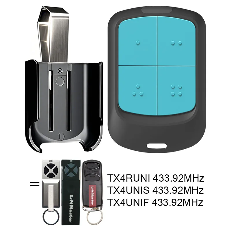 

For LiftMaster TX4UNIS TX4UNIF Chamberlain TX4RUNI Garage Door Opener Remote Control 433.92MHz Rolling Code