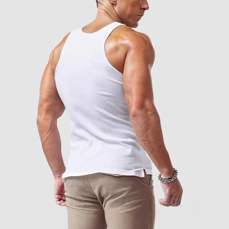 Heavy Elastic Fitness Sleeveless Vest Muscle Men's Undershirt Sports Primer American Breathable Threaded Vest T