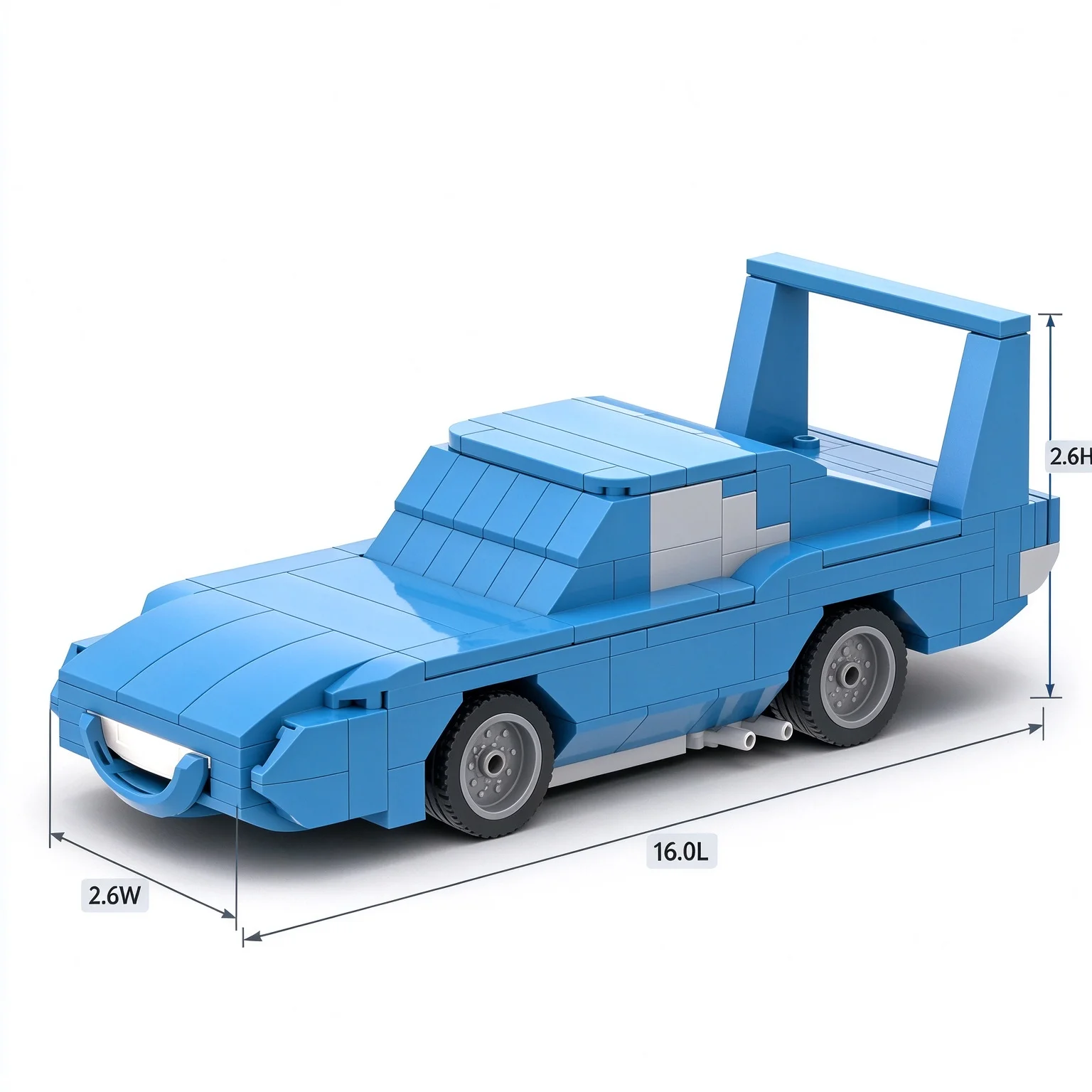 PolaDeer MOC 223PCS 1970 Plymouth Superbird Car Racing Building Blocks Weathers Assembly Model Toys Brick Birthday Festival Gift