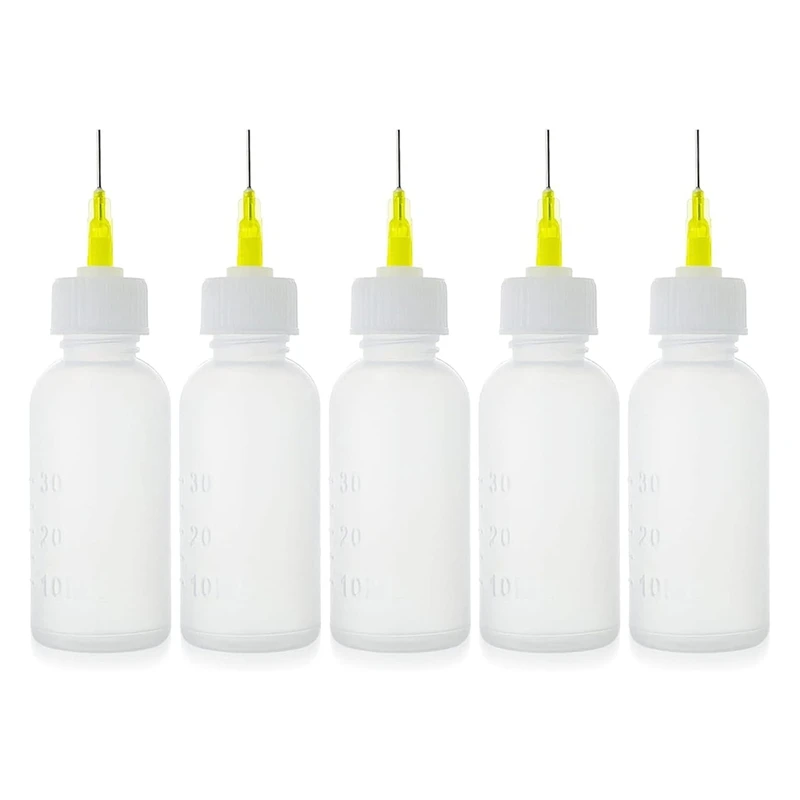 5 Pack 30Cc Needle Glue Squeeze Bottle, Precision Tip Applicator,Easy To Use