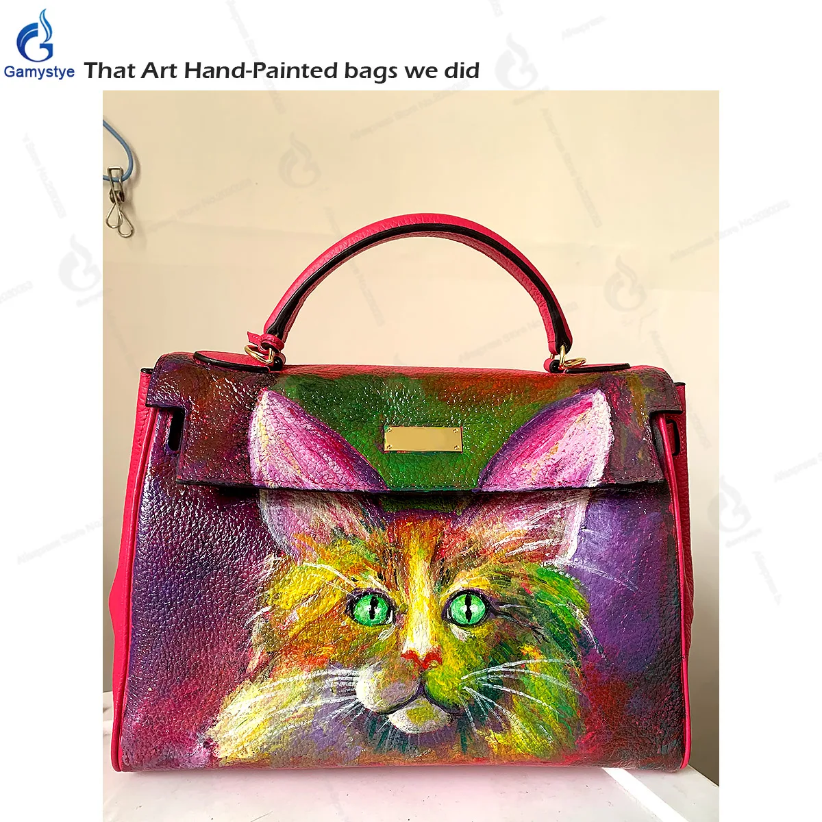 حقيبة يد للسيدات أنثى Carteras Para Mujer De Moda Originales الحيوان مجردة الفن طباعة طبقة علوية جلد البقر اليد رسم اليد Cust #6