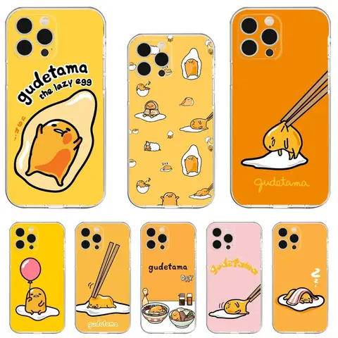 Coque de téléphone dessin animé G-Gudetama-S, coque de téléphone pour iPhone 13, 14,13,12,Mini,11,Pro,Max,Plus,X, Poly, XS,8,SE couverture transparente, 2020