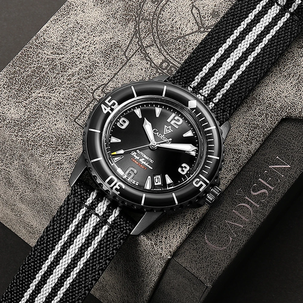 Men's Automatic Mechanical Watch with Canvas Strap