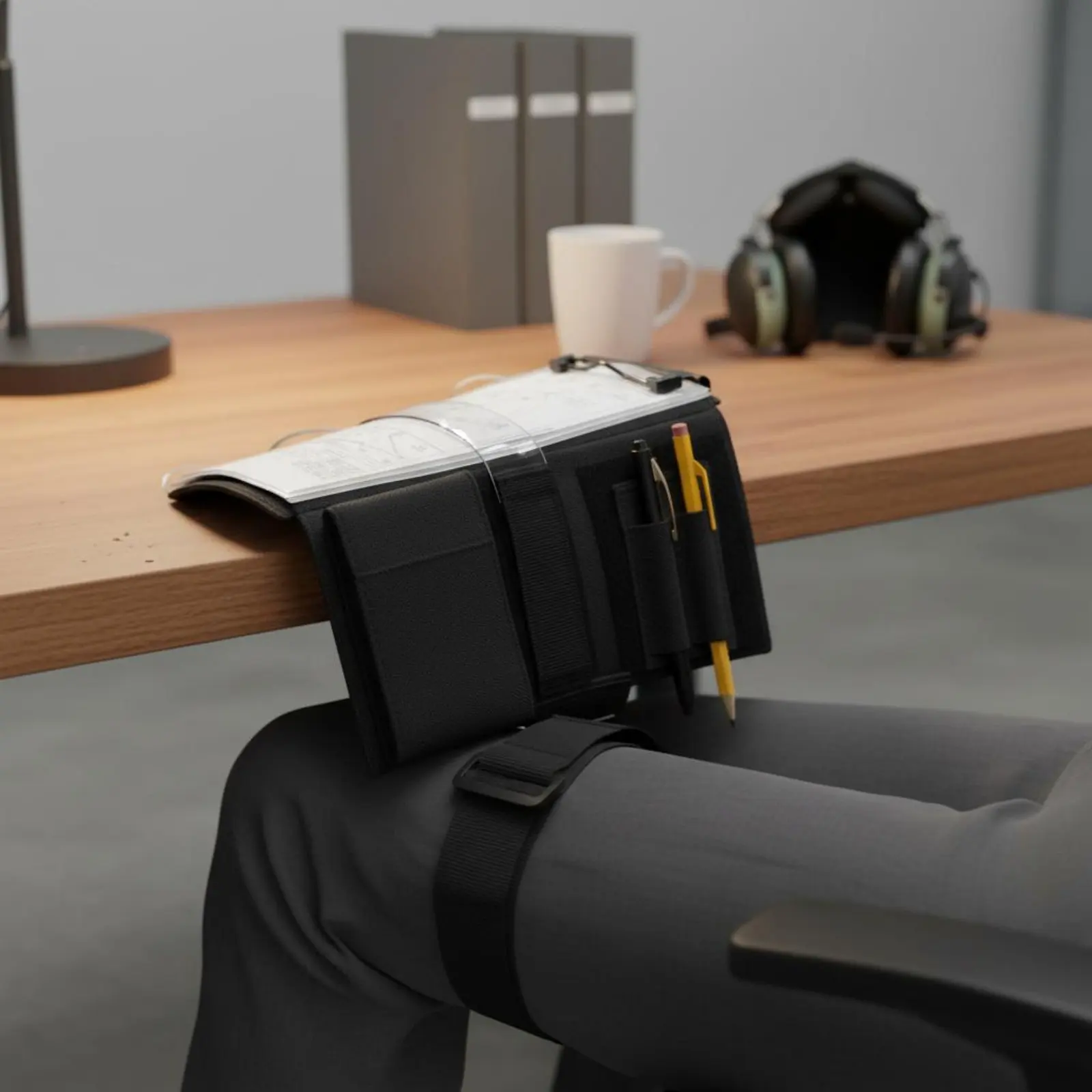 

Многофункциональная авиационная доска для письма на коленях с креплением на ногу, доска для письма в кабине пилота, дизайн для свободных рук, визуальная.