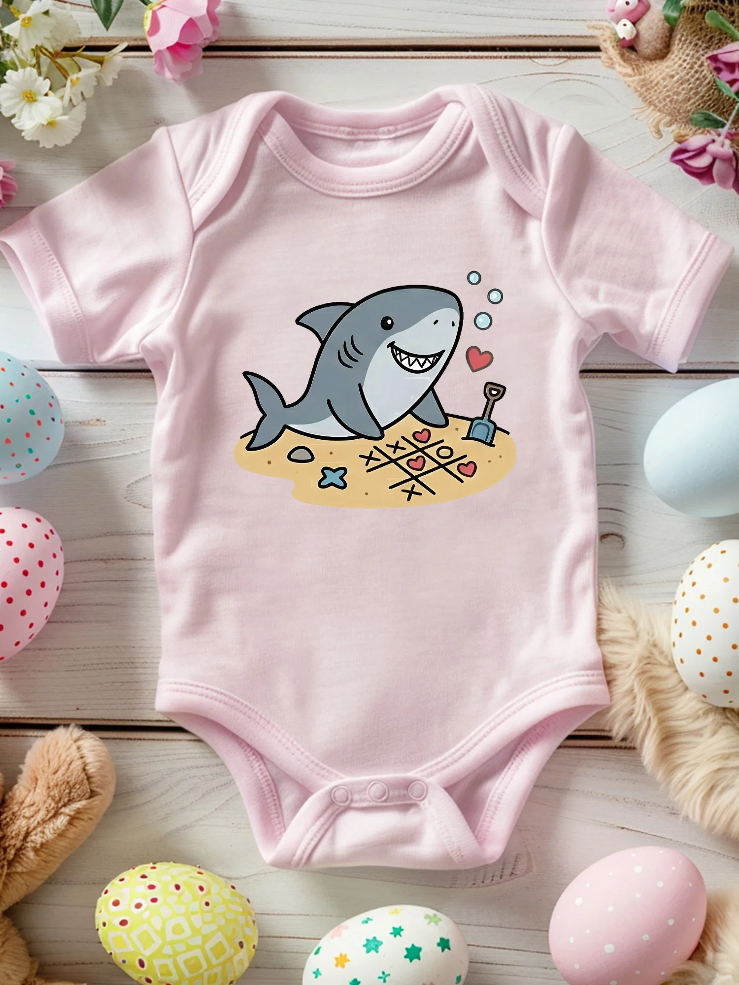 

Gaming Shark Unisex Baby Crawling Suit, 100% Cotton Soft Onesie, All-Season Wear Pink Bodysuit 190GSM