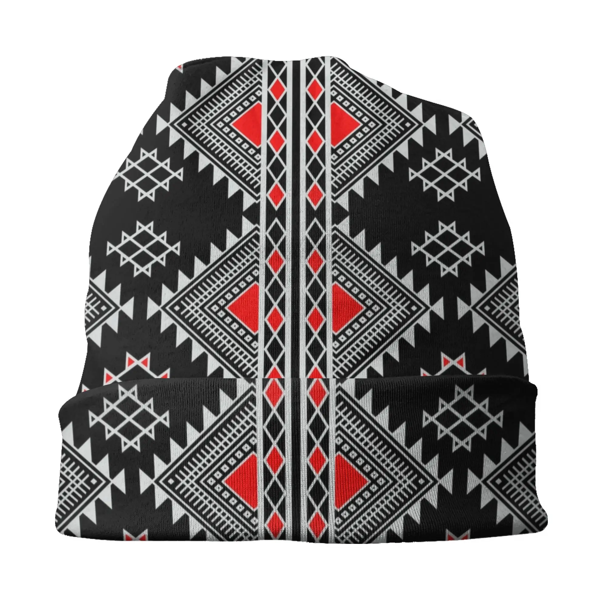 Kabyle Amazigh Carpet Skullies Beanies Caps Winter Warm Women Men Knit Hat Adult Africa Geometric Morocco Style Bonnet Hats