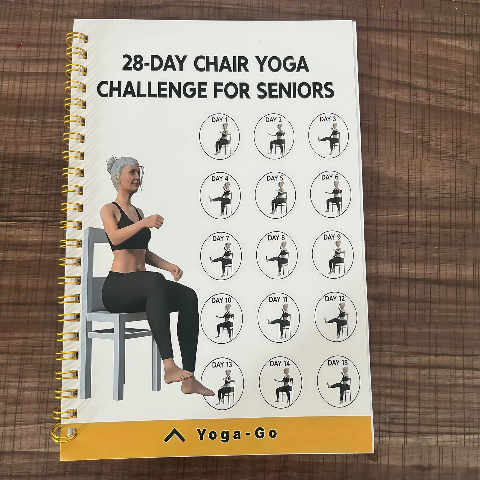 دفتر تحدي اليوغا لمدة 28 يومًا مع خطة تمرين للمبتدئين في المنزل والمكتب واللياقة البدنية وفقدان الوزن