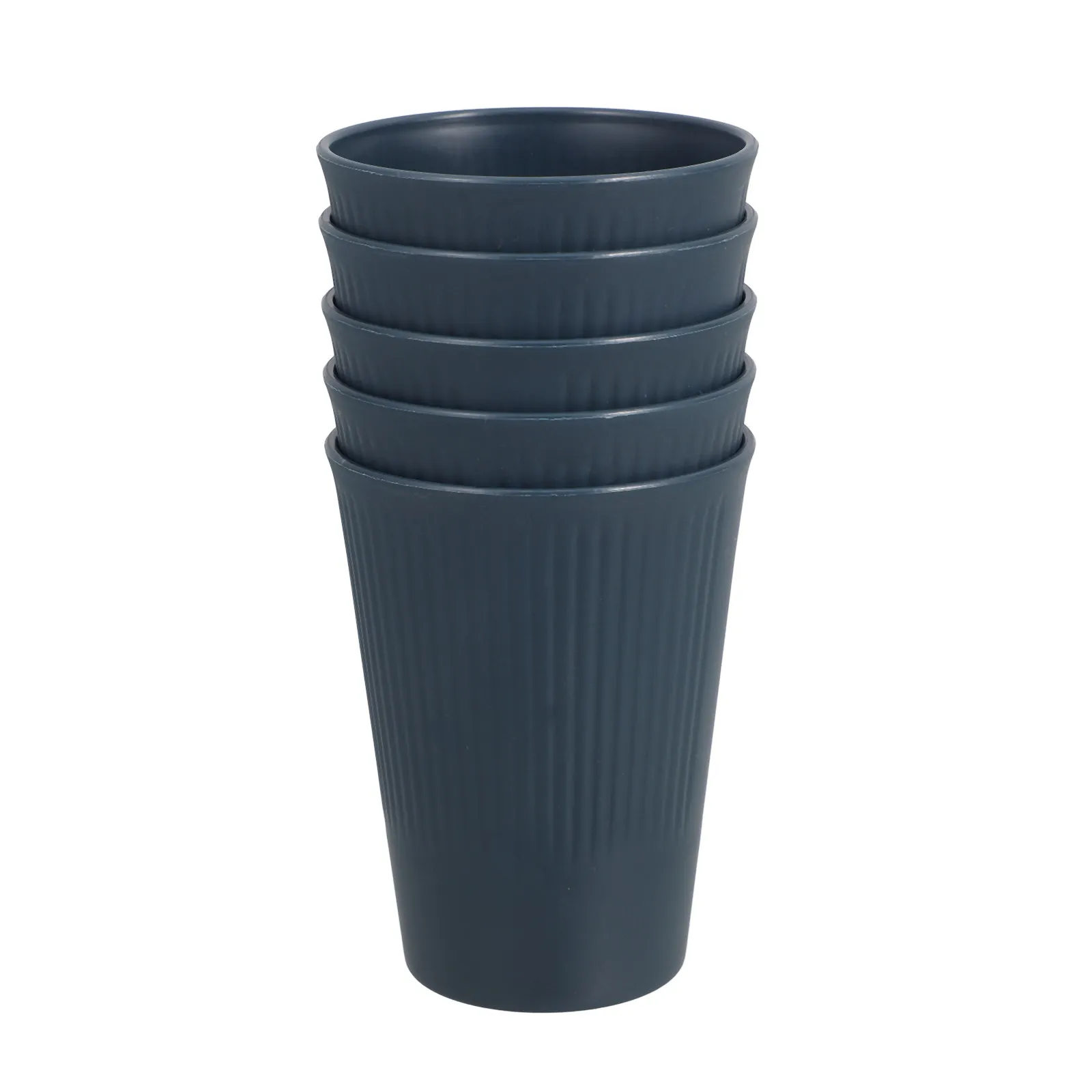 5Pcs Striped Plastic Drinking Cups Reusable Tumbler Cups for Daily Use Water Juice Milk Toothbrushing Kitchen Decor Modern