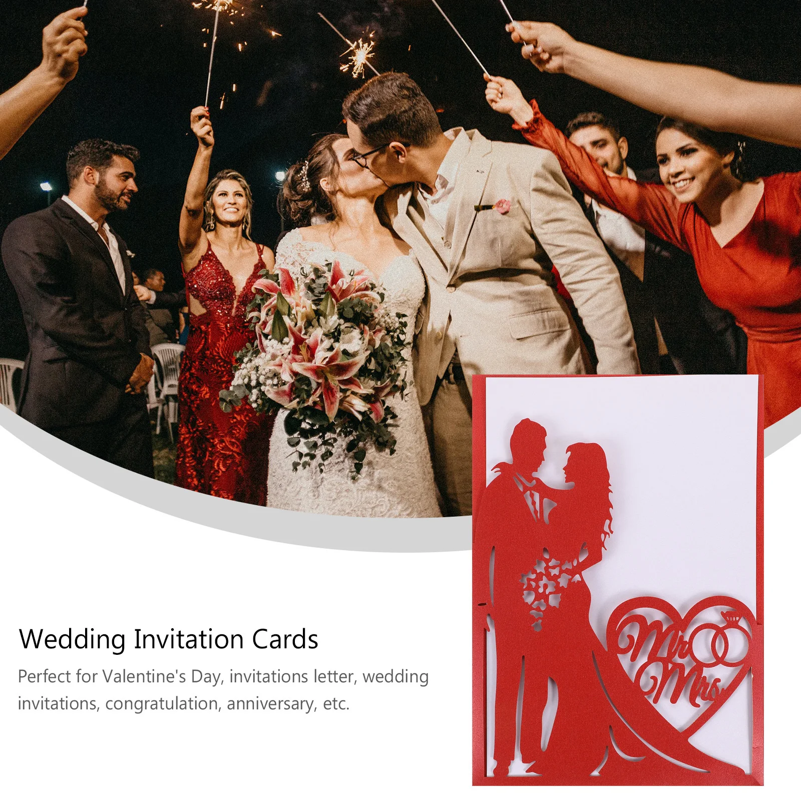 

10 Pcs Wedding Cards Congratulations Pop up Stationery Invitations Party Name for