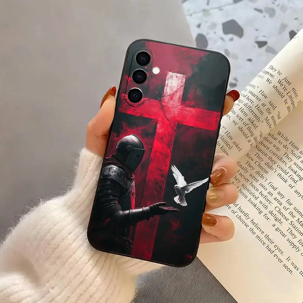 حافظة هاتف K-Knights T-Templar مصنوعة من السيليكون الأسود الناعم لهاتف سامسونج جالاكسي A73، A72، A71، A70، A53، A52، A51 #2