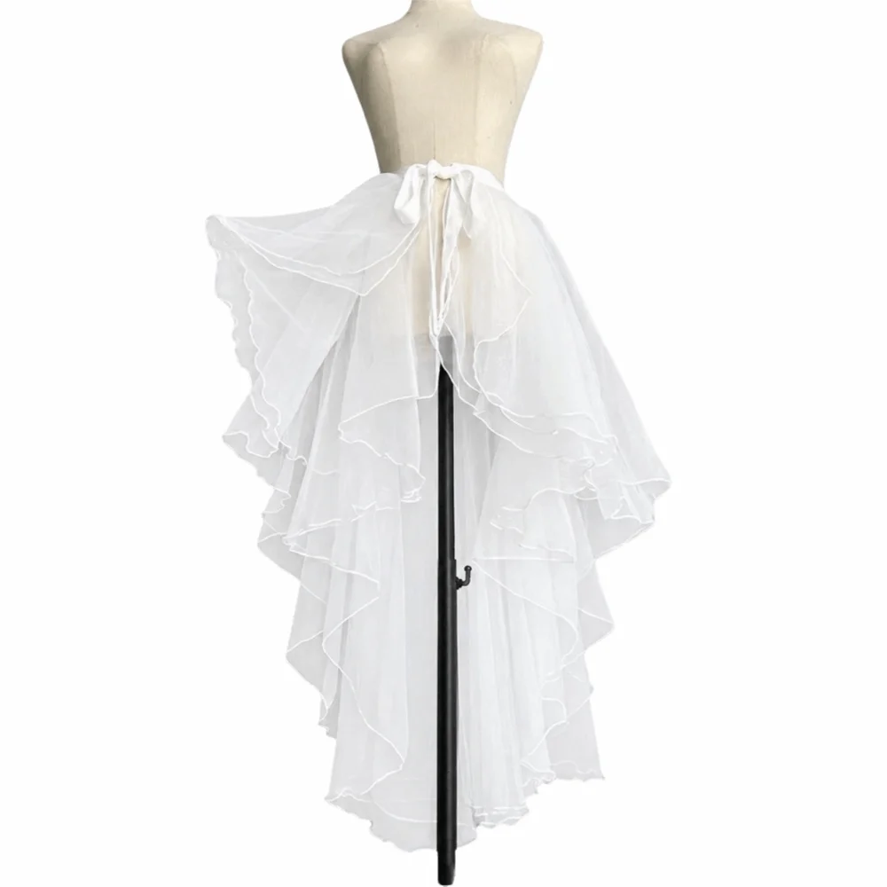 Irregular Hem Dance Execution Petticoat Front Short Back Long Lightweight Y2k Lolita Underskirt Soft Mesh Lace Trailing Skirt