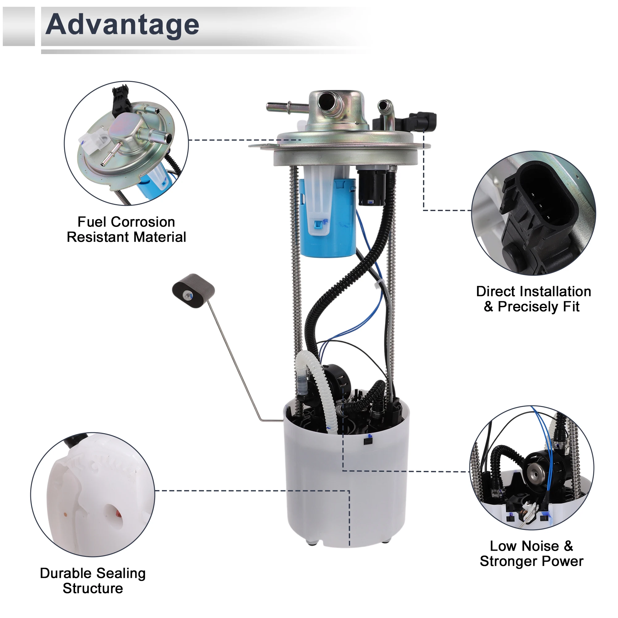 X Autohaux 자동차 전기 연료 펌프 어셈블리 Chevrolet Silverado 1500 2010-2013 V8 6.2L Flex Crew Cab 픽업 No.19257093