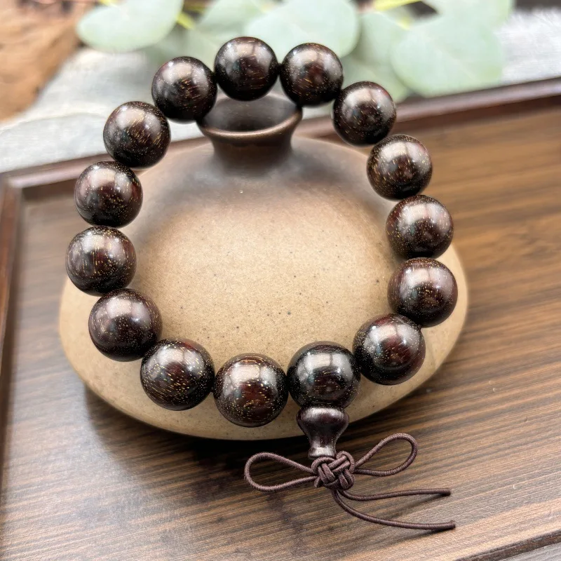 

lobular red sandalwood Buddha beads men's retro cultural and play bracelet Venus old material blood sandalwood high density