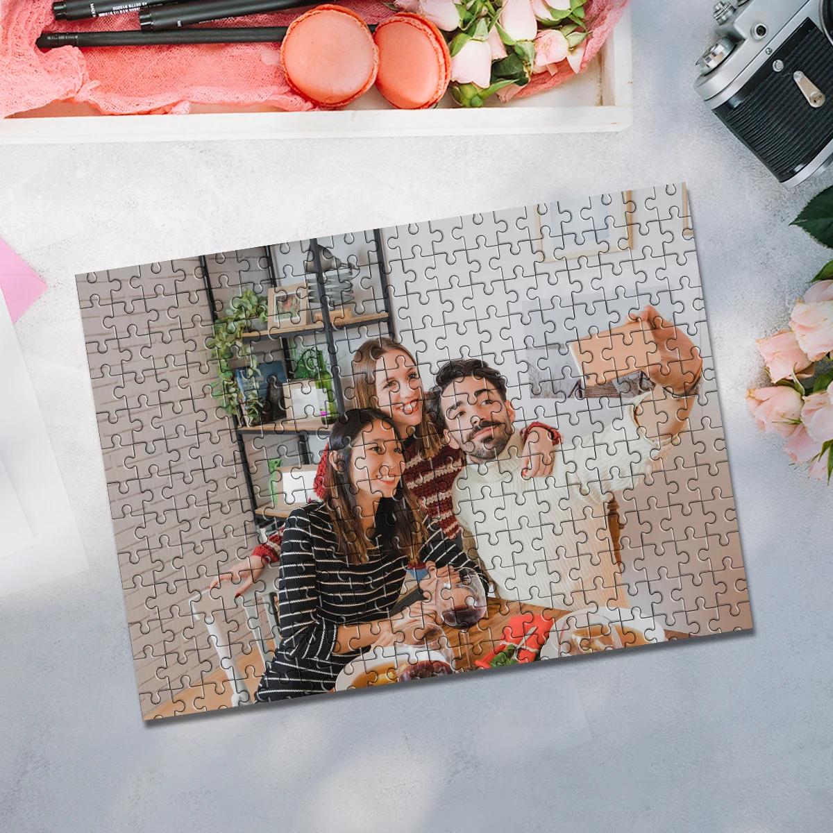 35/300/500/1000pcs Personalized Custom Photo Puzzle family photo For Him Her Family Friends Children For Birthdays For Weddings