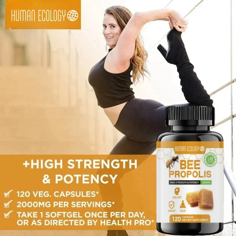 Human Ecology Propolis Capsules - Energy, Immune Function, Digestion, Nutrient Absorption, Promotes Overall Skin Health