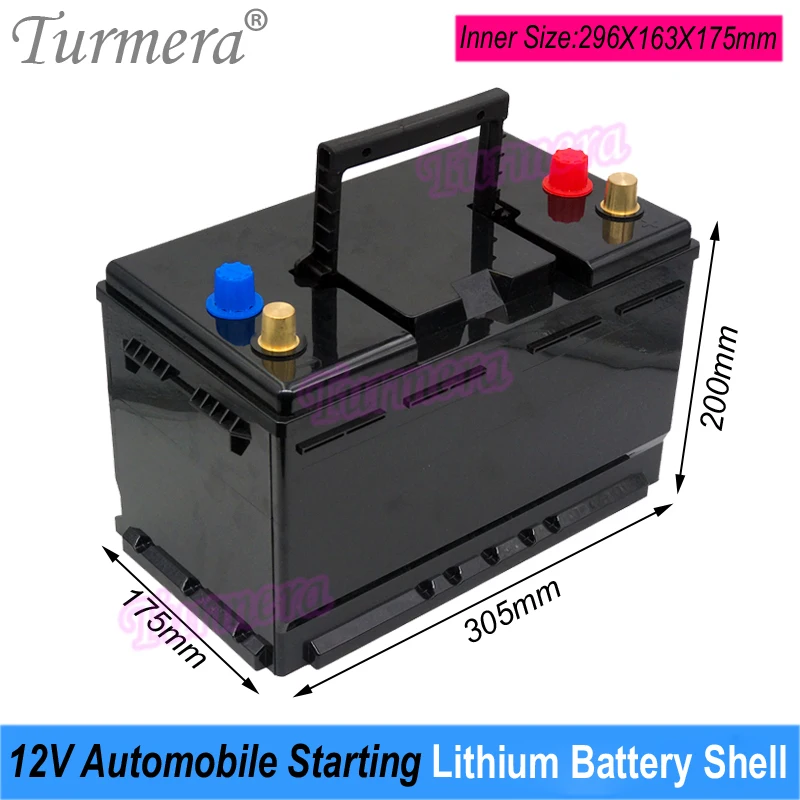 Turmera 12V  Automobile Starting Lithium Batteries Shell Car Battery Boxfor 70 Series 95D31 95D26 105D31-L Replace Lead-Acid Use