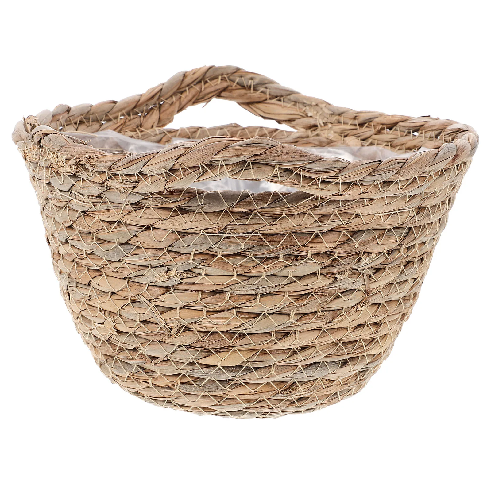 

Wicker Plant Baskets Linen Flowerpot Storage for Indoor Plants Straw Potted Woven Brown Box Eco Friendly Desk Container
