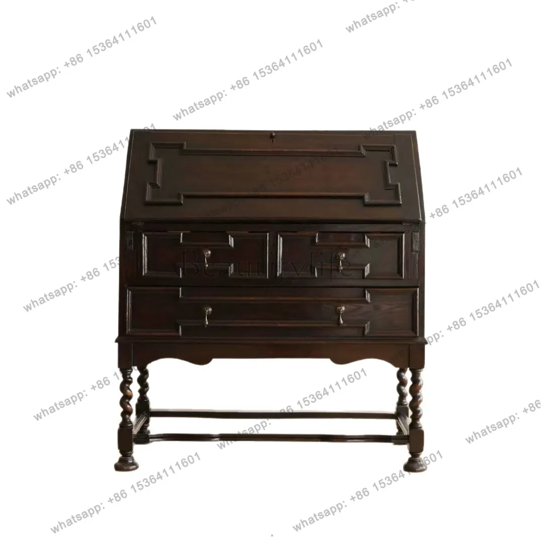 Solid wood porch cabinet flip dresser integrated storage custom drawer