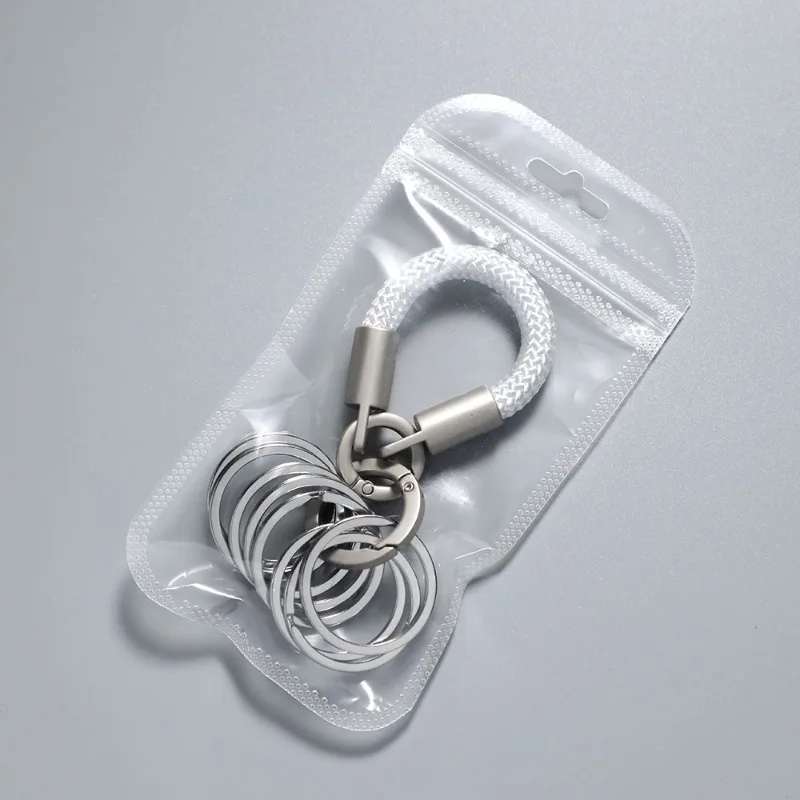 Alloy Titanium Keychain Multi Ring Keyring Key Chains Ring Phone Strap Holder Organizer Accessories
