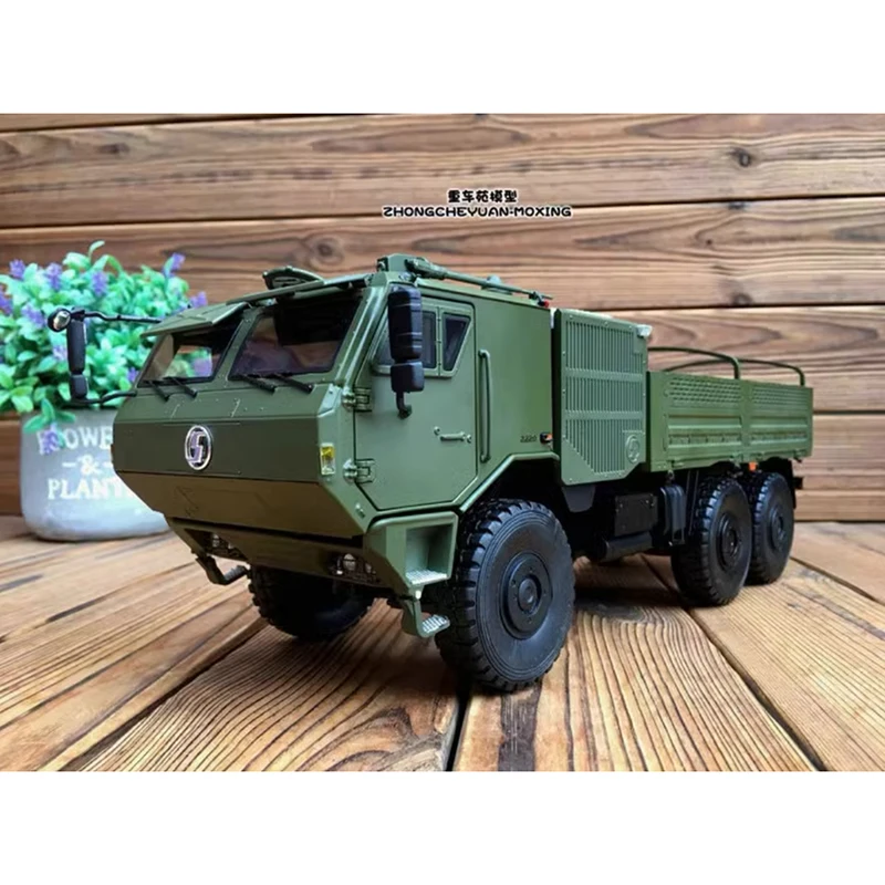 Diecast 1:24 Scale Delong SX2220 Off-road Military Truck Alloy Vehicle Model Simulation Collection Decoration Gift