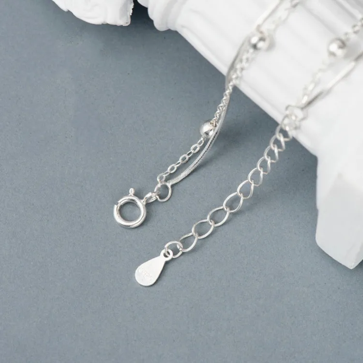 Doppelschichtige Neue Mode Exquisite 925 Sterling Silber Schmuck Perlenbesetzte Retro Einfache Wilde Temperamentvolle Armbänder SL012 – Detail 3