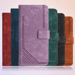Line Leather Wallet Case Book For Infinix Note 40 30 Pro,Hot 50i 40i 30i 20i 12i 50 20 12 11 Play,Smart 9 8 7 6 Zero 40 5G Cover