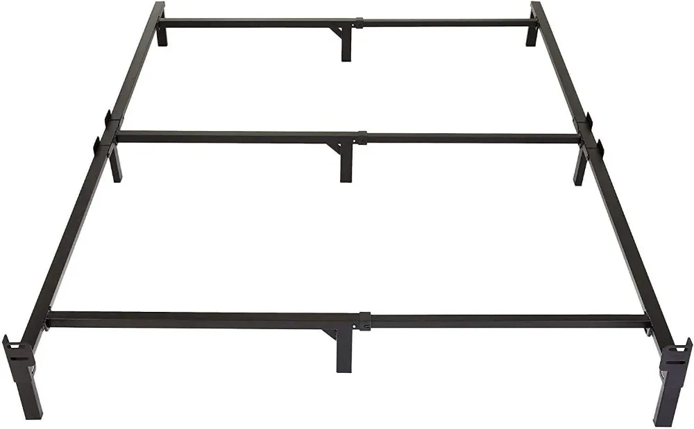 Metal Bed Frame for King Size Box Spring and Mattress, 9-Leg Base, Tool-Free Easy Assembly, Black, 79.5