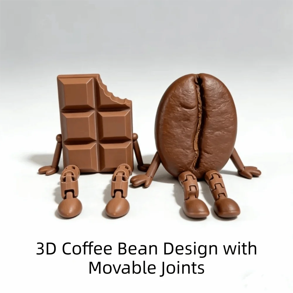 3D Print Coffee Bean Ornaments Multi Functional Funny Chocolate Ornament Sculpture Model Home Decorations For Home
