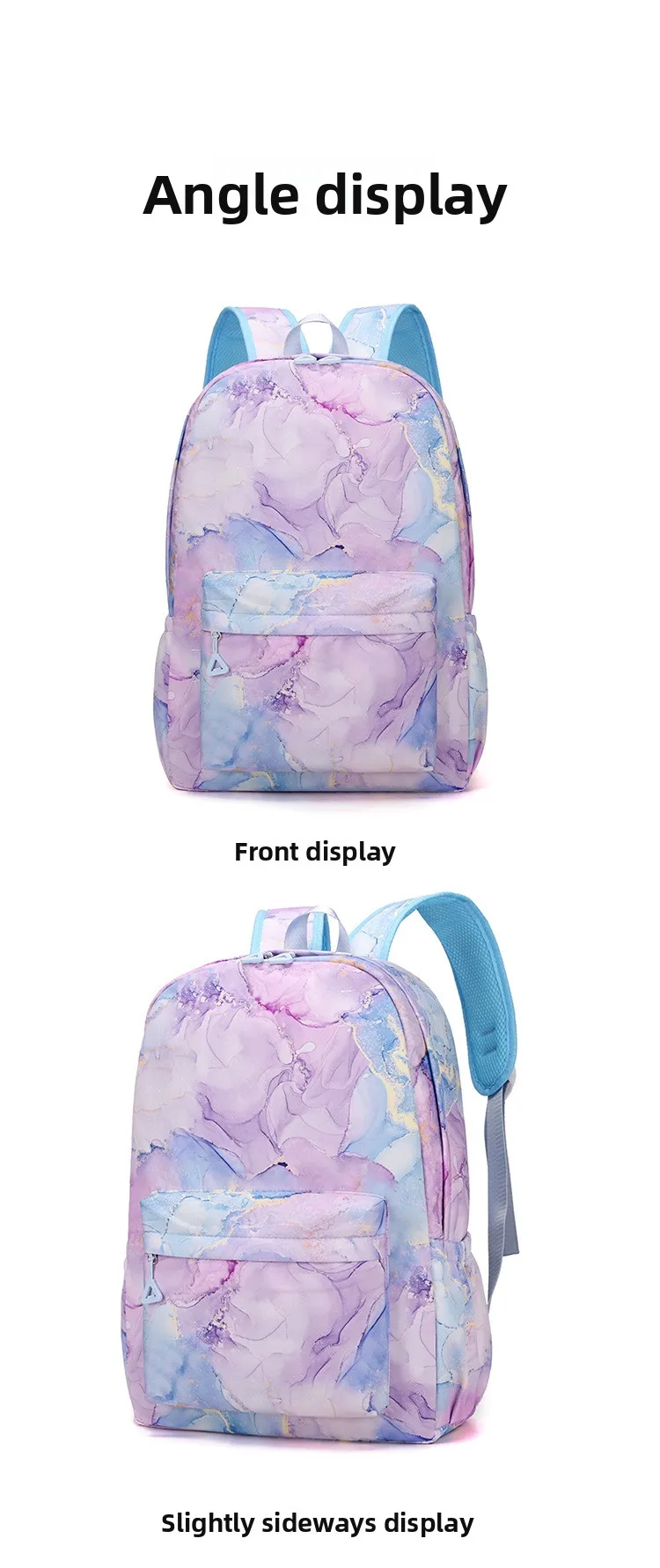 Kochou Shinobu Print School Backpack Set with Lunch Bag Pencil Case for Girls Kids Student Bookbag